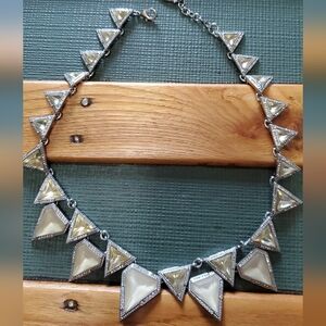 Chloe + Isabel Silver, White and Cream Winter Icicle Statement Necklace